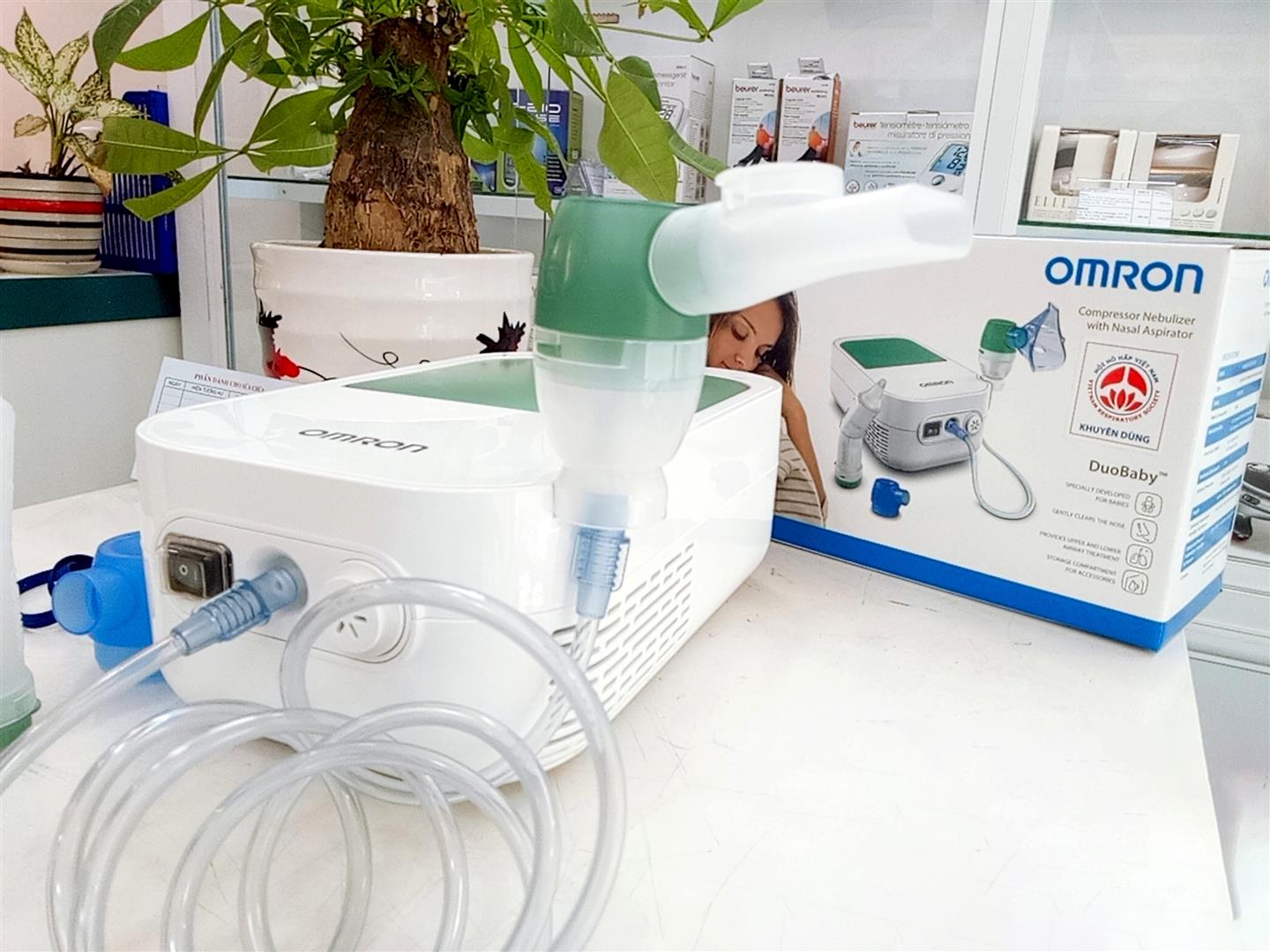 Máy Xông Khí Dung Và Hút Mũi Cho Trẻ Em Omron DuoBaby NE-C301-AP
