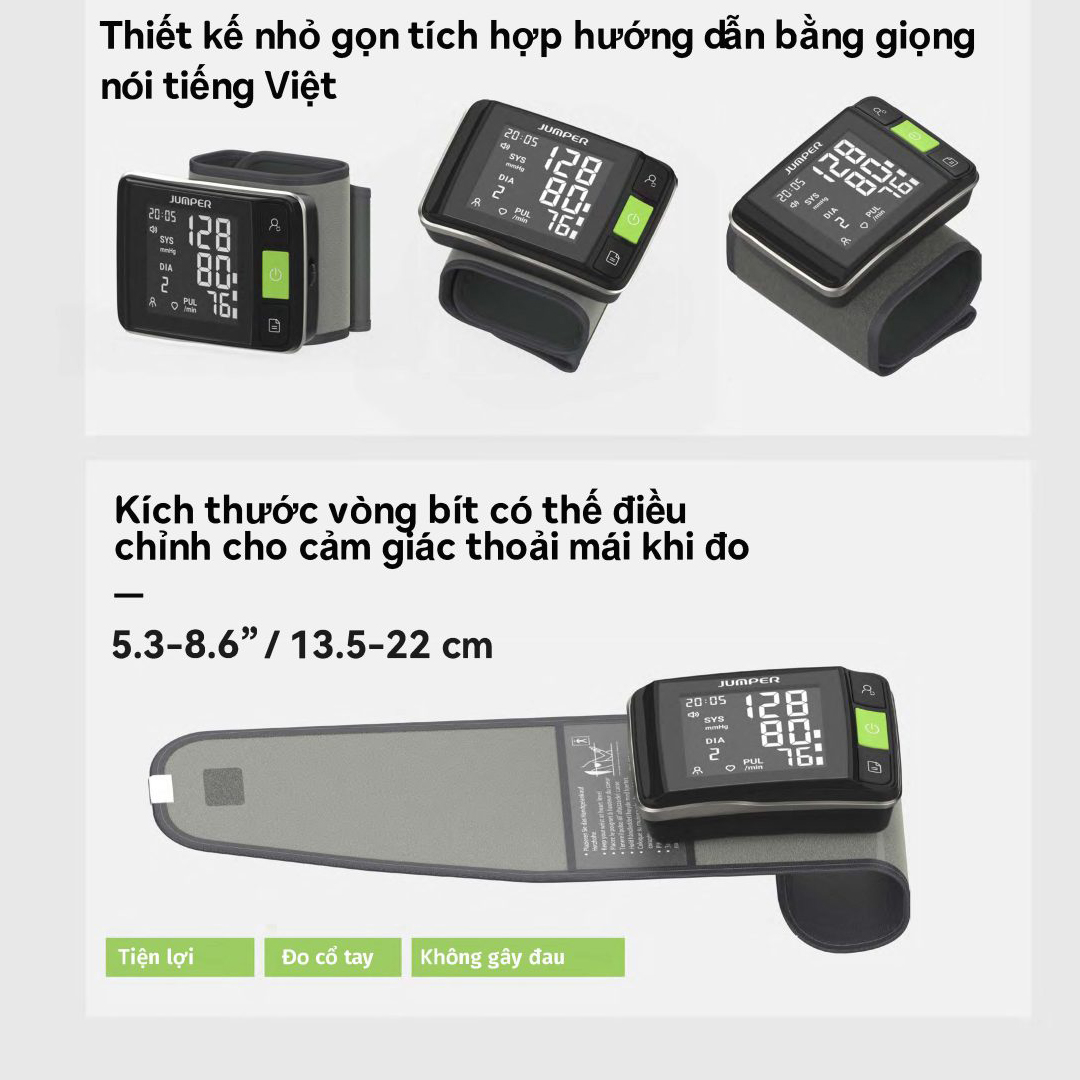 Máy Đo Huyết Áp Cổ Tay Jumper JPD-HWA10