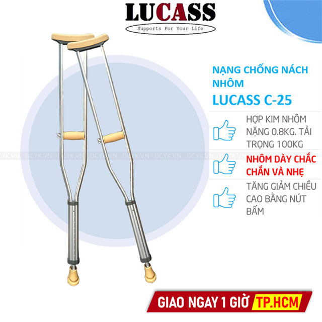 Nạng Chống Nách Hợp Kim Nhôm Lucass C25 (C-25)