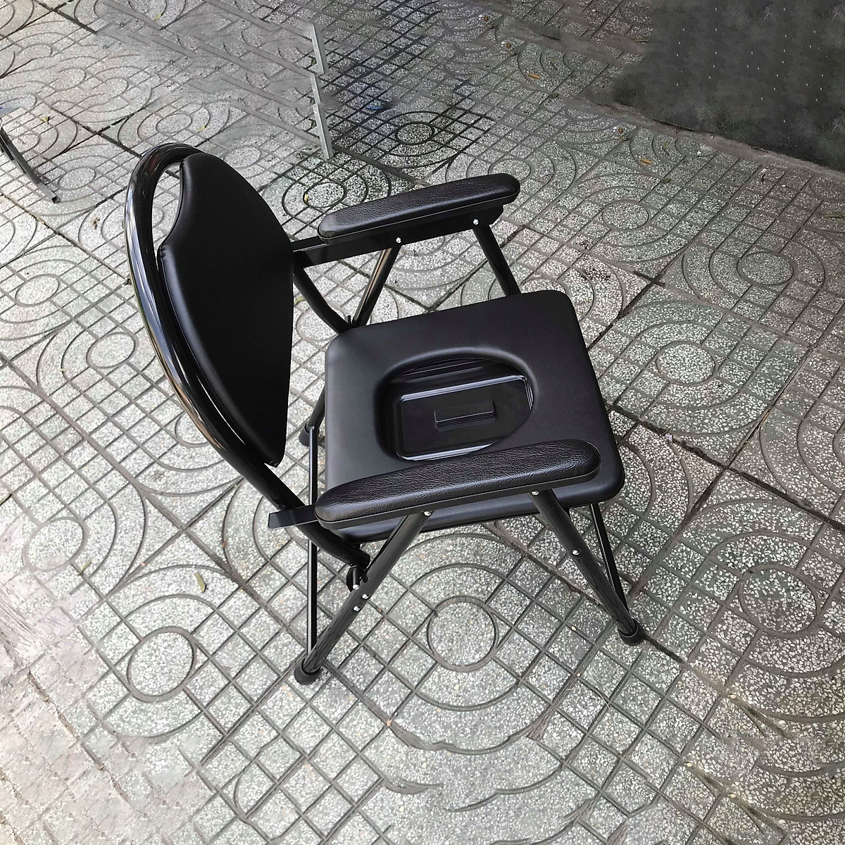 Ghế Bô Vệ Sinh Không Bánh Xe, Khung Sơn, Bô Vuông, Đệm Simili Lucass G-17 (G17)