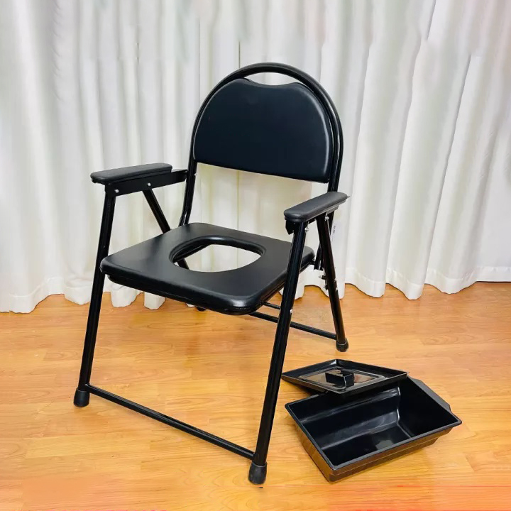 Ghế Bô Vệ Sinh Không Bánh Xe, Khung Sơn, Bô Vuông, Đệm Simili Lucass G-17 (G17)