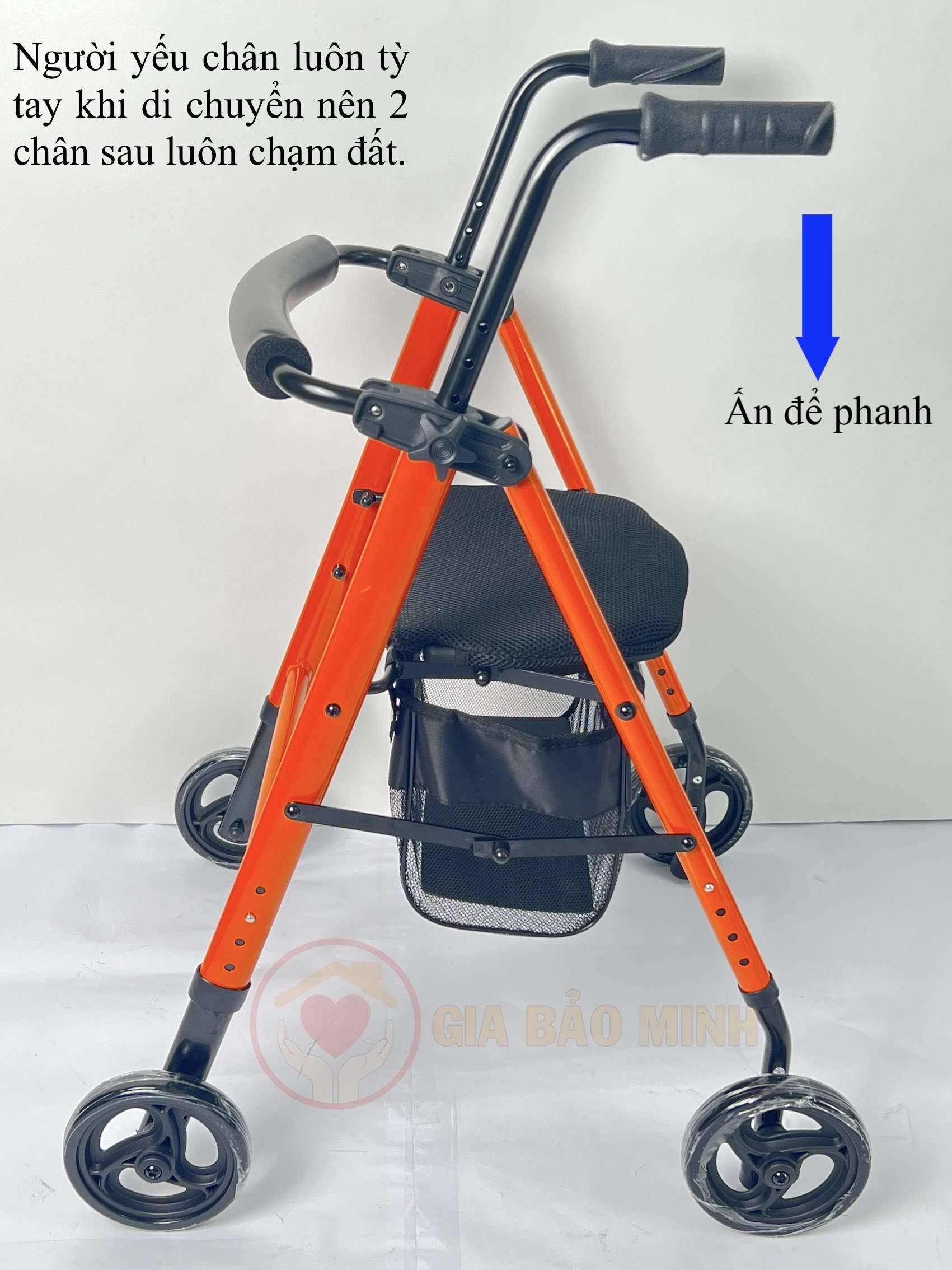 Xe Tập Đi 2-4 Bánh, Có Ghế, Giỏ Đựng, Phanh Thông Minh Gia Bảo Minh GBM-032