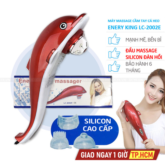 Máy Massage Cầm Tay Cá Heo Energy King LC-2002E (3 Đầu Silicon)