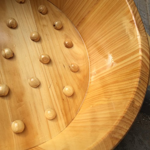 Chậu Ngâm Chân Gỗ (Loại Thấp, Có Hạt Massage) Thông Tự Nhiên Cao Cấp