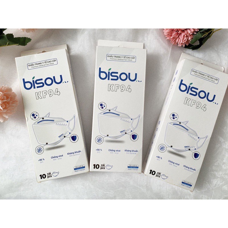 Khẩu Trang 4D Bísou (Bisou) (Hộp 10 Cái)