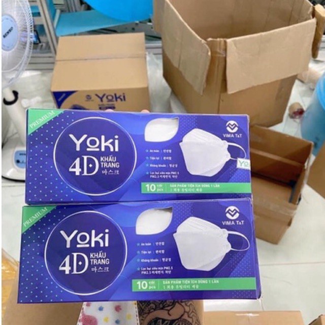Khẩu trang 4D Yuki / Yoki Premium (Hộp 10 Cái)