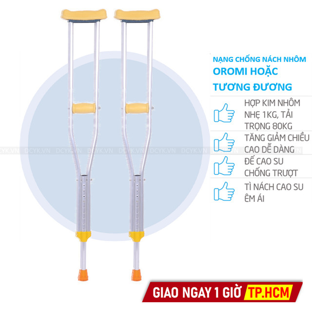 Nạng Chống Nách Nhôm Loại Thường (Nhiều Thương Hiệu)