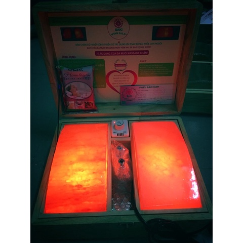 Hộp Đá Muối Hymalaya Massage Chân QAISAR (Tặng Muối Tắm Và 2 Bóng Đèn Thay Thế)