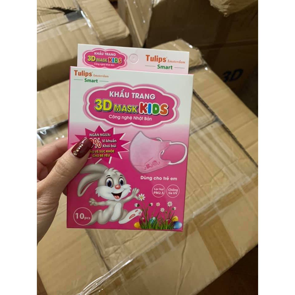Khẩu Trang 3D Em Bé Tulips 3D Smart Kid (Hộp 10 cái)
