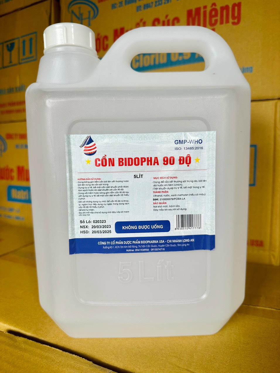 Cồn Sinh Học Sát Trùng Y Tế (Can 5 Lít) BIDOPHA