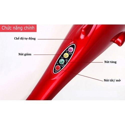 Máy Massage Cầm Tay Cá Heo Energy King LC-2002E (3 Đầu Silicon)