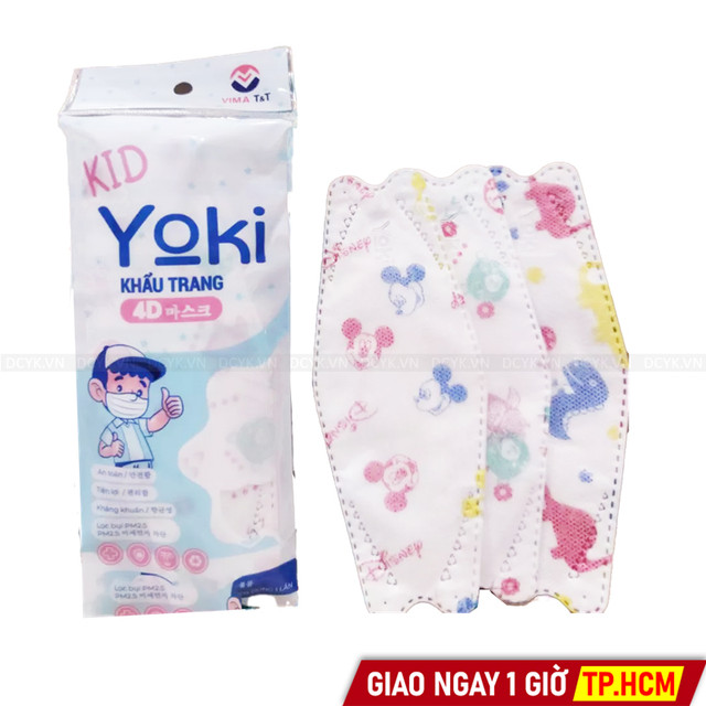 Khẩu Trang 4D Trẻ Em Yoki (Yuki) KID (Bịch 6 Cái)