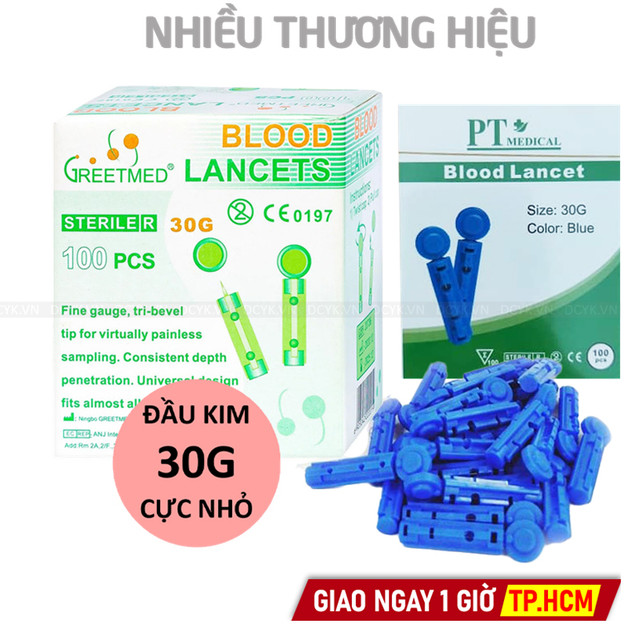 Kim Thử Đường Huyết Blood Lancet (Tròn 4 Cạnh) (Hộp 100 Kim)