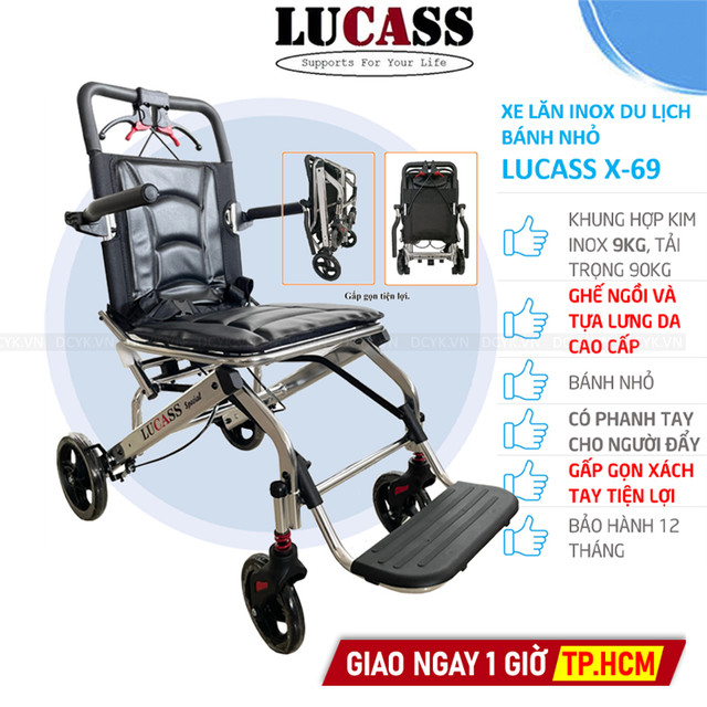 Xe Lăn Nhôm Du Lịch Bánh Nhỏ Lucass X-69 (X69)