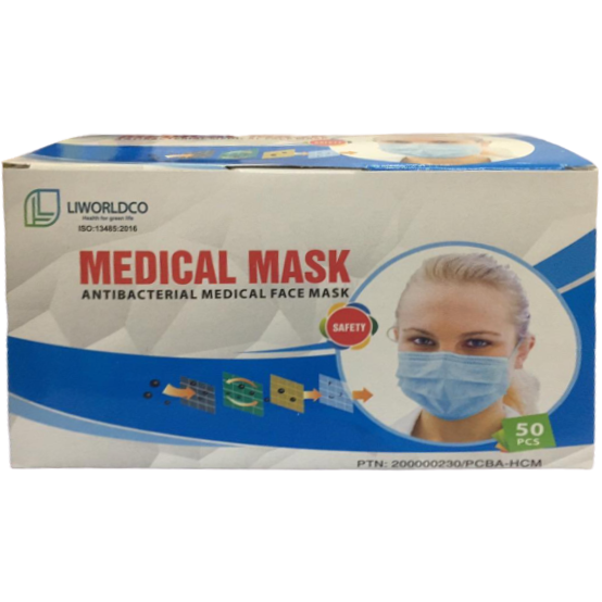 Khẩu Trang Y Tế LIWORLD MEDICAL (4 Lớp - Hộp 50 Cái - Giấy KK)