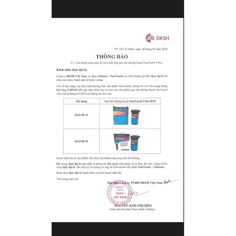 Que Thử Đường Huyết OneTouch Ultra
