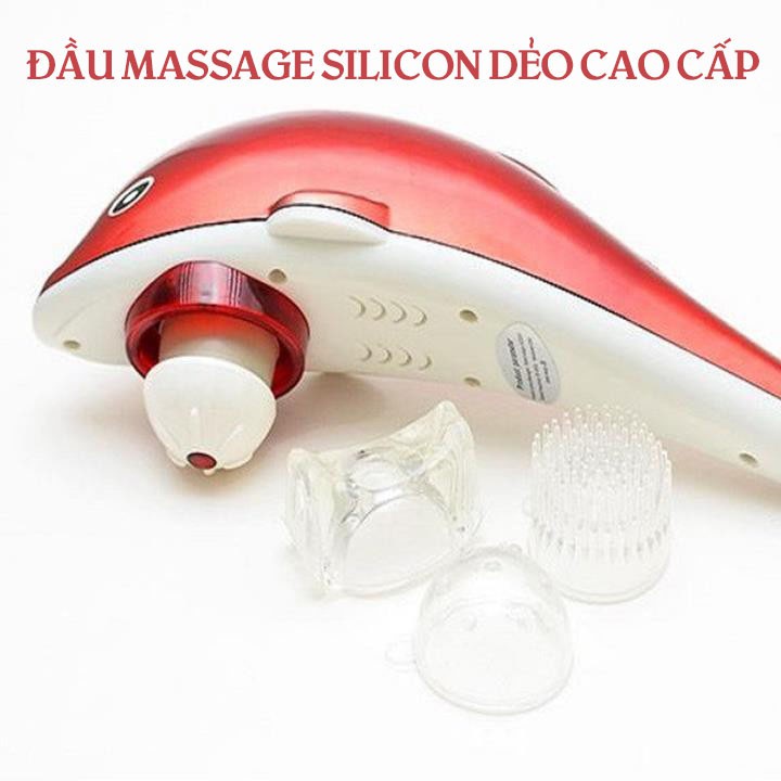 Máy Massage Cầm Tay Cá Heo Energy King LC-2002E (3 Đầu Silicon)