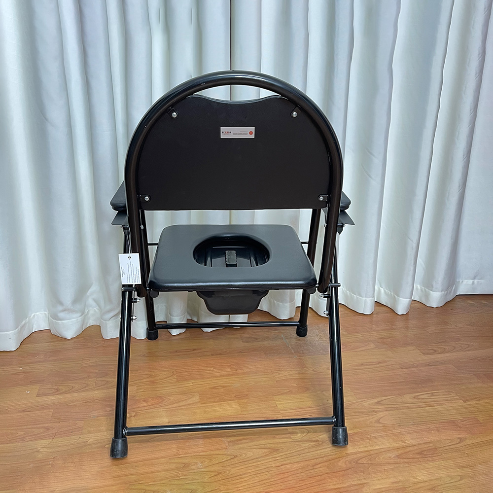 Ghế Bô Vệ Sinh Không Bánh Xe, Khung Sơn, Bô Vuông, Đệm Simili Lucass G-17 (G17)