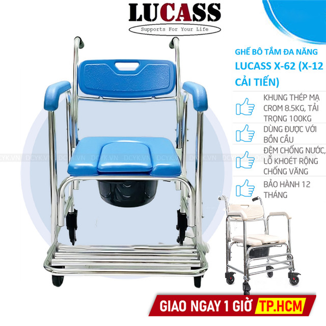 Ghế Bô Tắm Đa Năng Có Bánh Xe Lucass VG62 - Mã cũ: X-62 (X62)