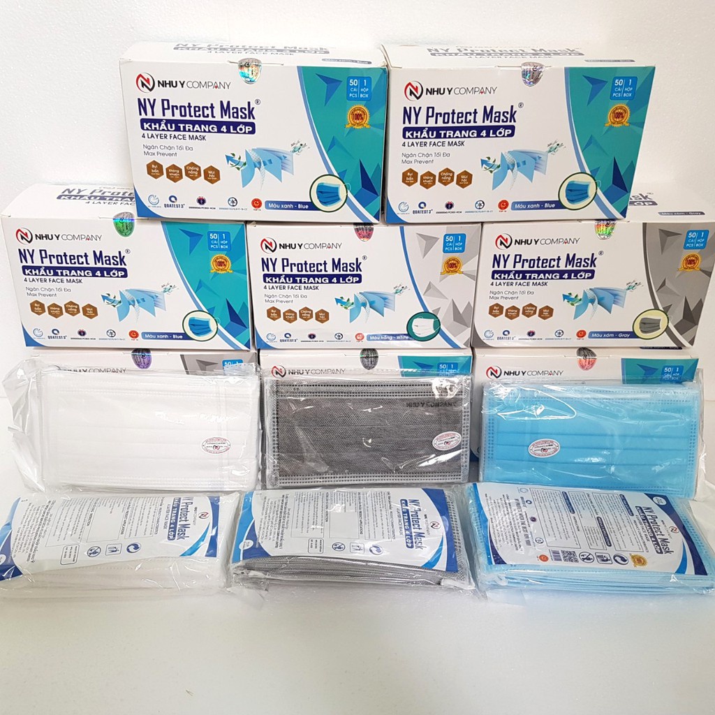 Khẩu Trang Y Tế NHƯ Ý (4 Lớp - Hộp 50 Cái)