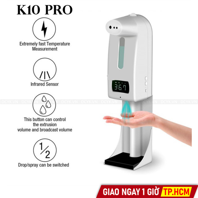 Máy Rửa Tay Và Đo Nhiệt Độ Tự Động K10 Pro