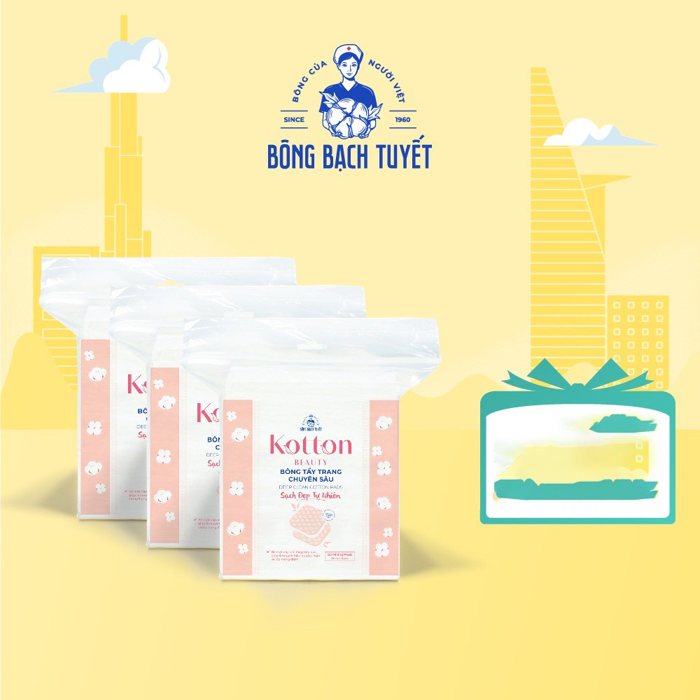 Bông Tẩy Trang Bông Bạch Tuyết Kotton Beauty (Có Hạt Massage)