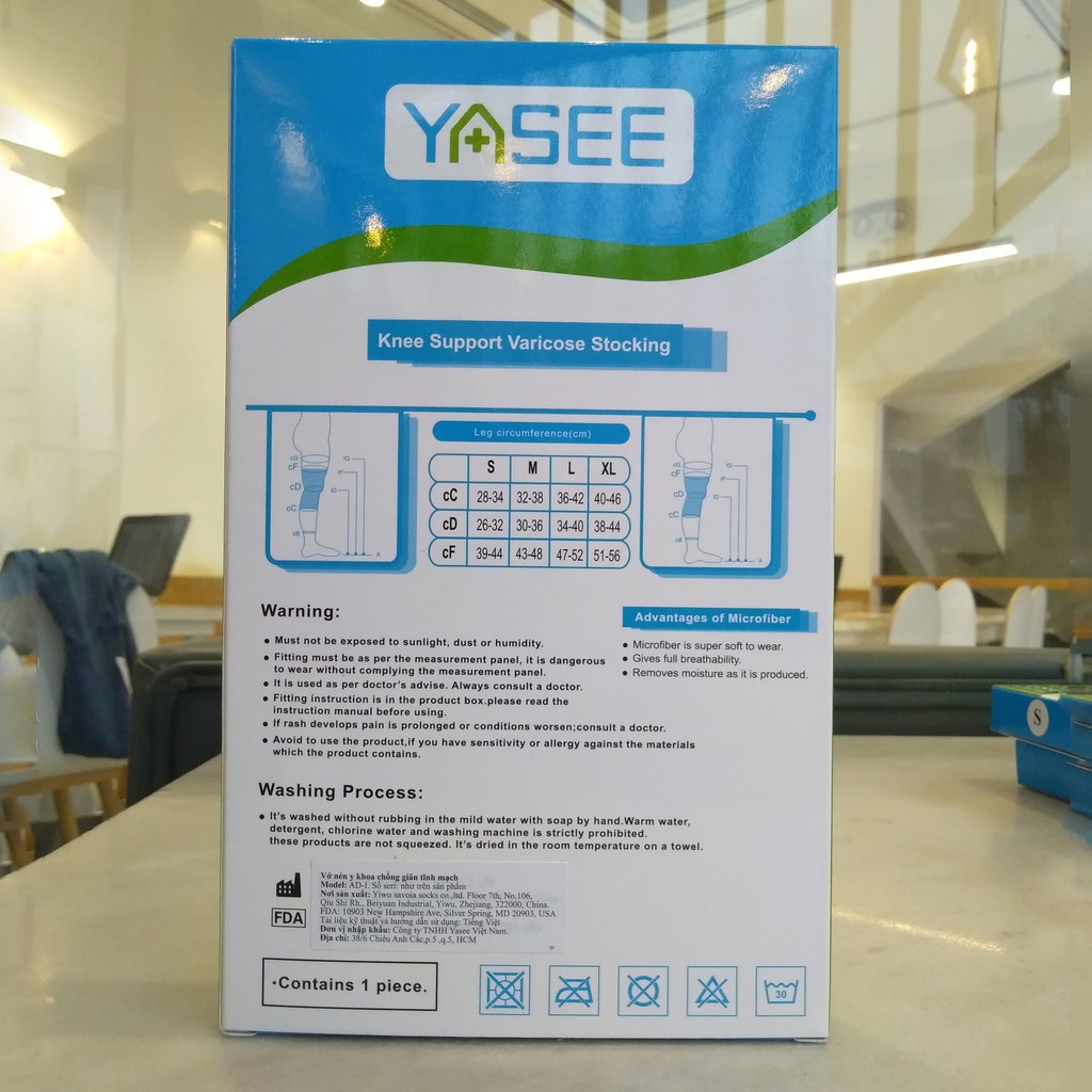 Vớ Y Khoa Đầu Gối Yasee (Màu Da) (Hộp 1 Chiếc)