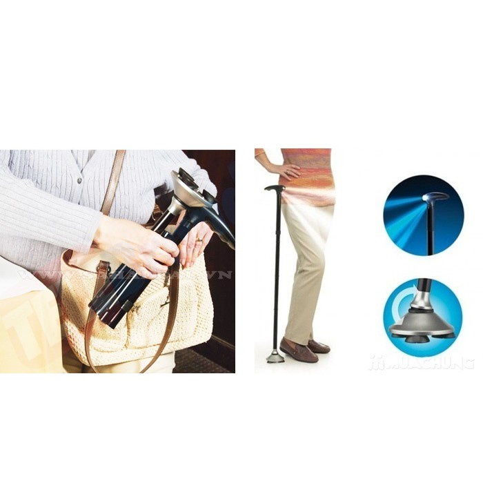 Gậy 1 Chân Thẳng Trusty Cane (Gấp Gọn, Có Đèn Pin, Chống Trượt)