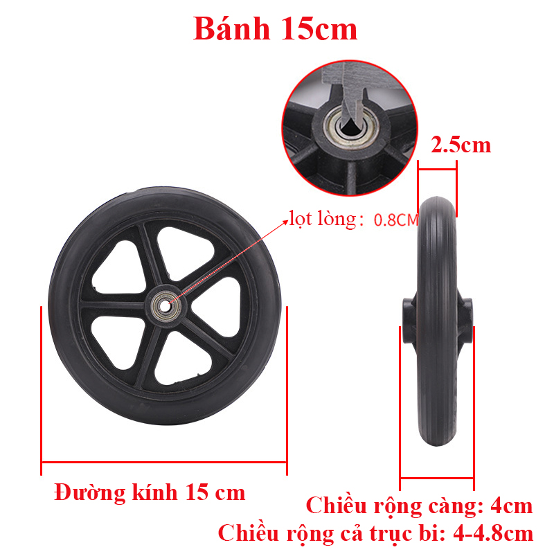 [PHỤ KIỆN] Bánh Trước Xe Lăn Lucass (Nhiều Kích Cỡ)