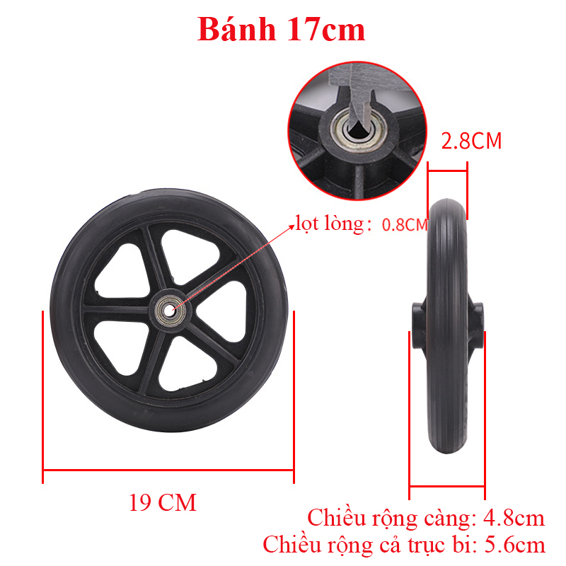 [PHỤ KIỆN] Bánh Trước Xe Lăn Lucass (Nhiều Kích Cỡ)