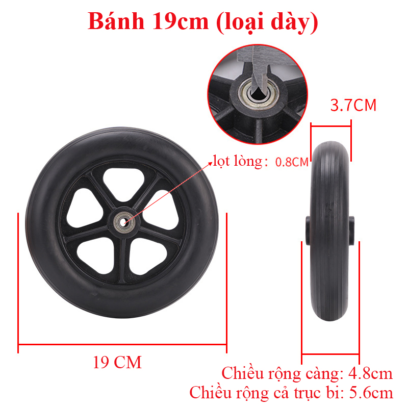 [PHỤ KIỆN] Bánh Trước Xe Lăn Lucass (Nhiều Kích Cỡ)