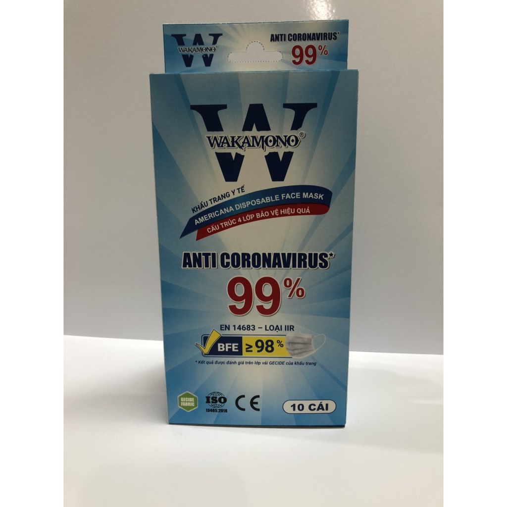 Khẩu Trang Y Tế 4 Lớp WAKAMONO (Hộp 10 Cái)