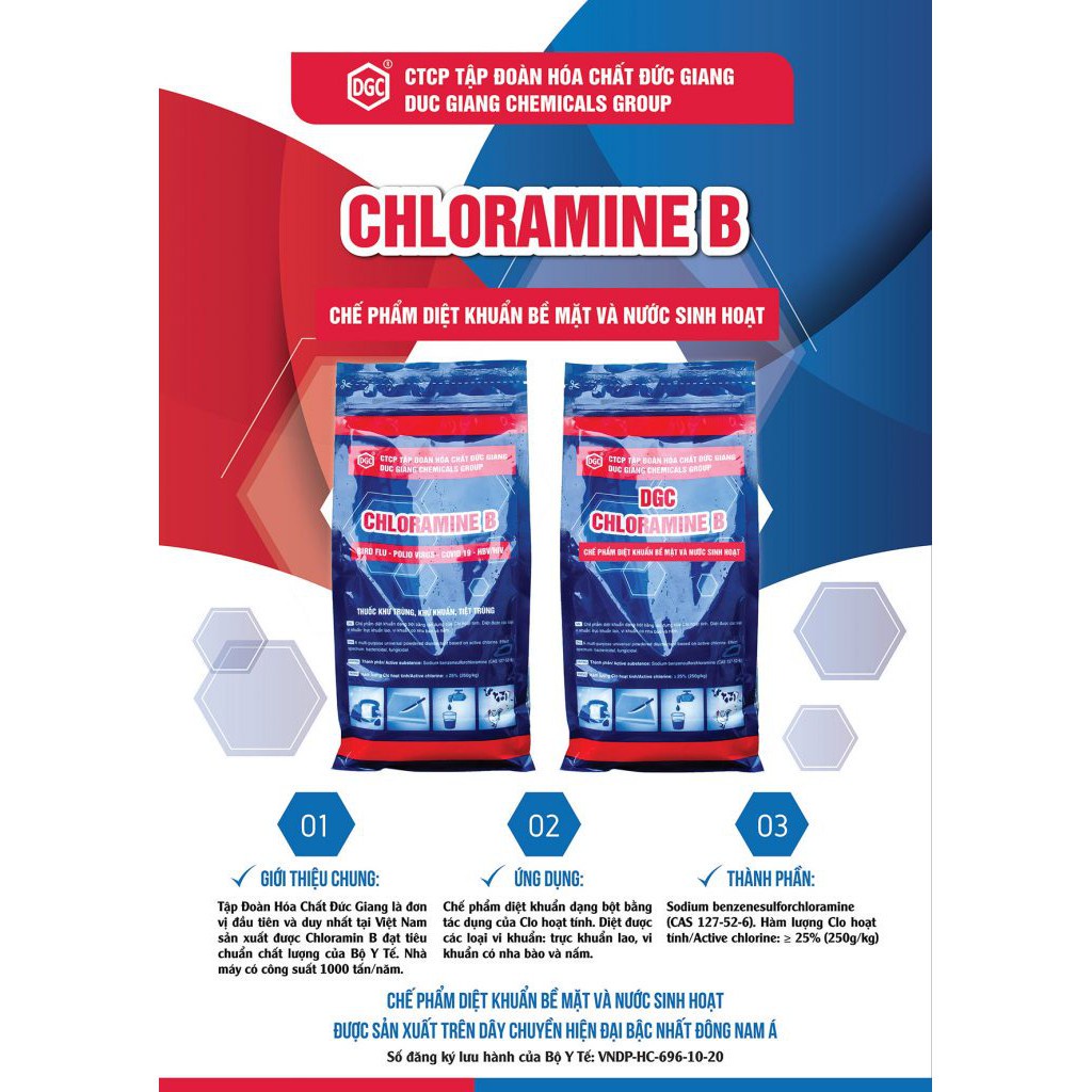 Bột Khử Trùng Diệt Khuẩn Cloramin B DGC Chloramine B