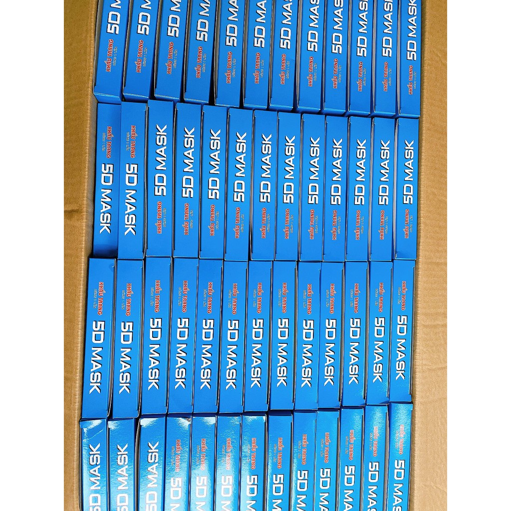 Khẩu Trang 5D Người Lớn Famapro (hàng công ty Nam Anh hộp 10 chiếc dày 3 lớp vải không dệt)