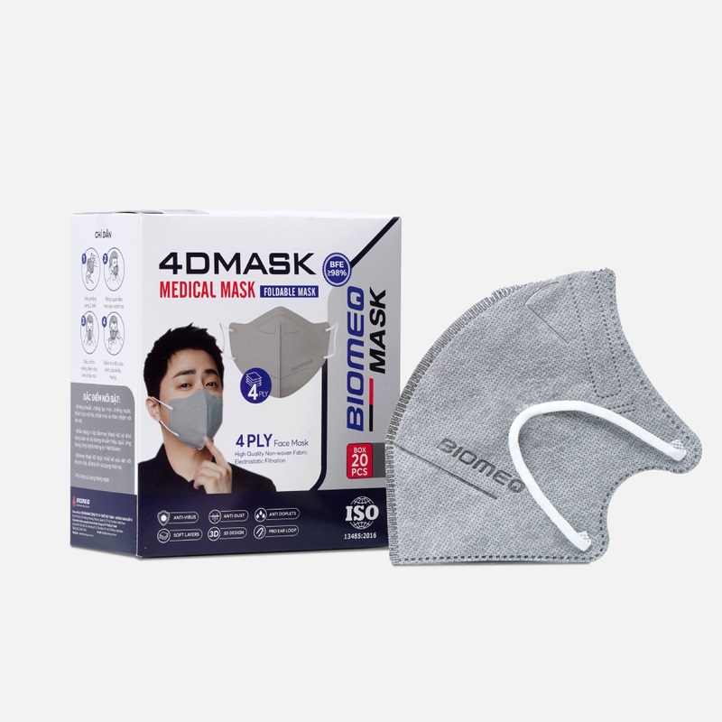 Khẩu Trang 4D Biomeq 4DMASK 4 Lớp (Hộp 20 Cái)