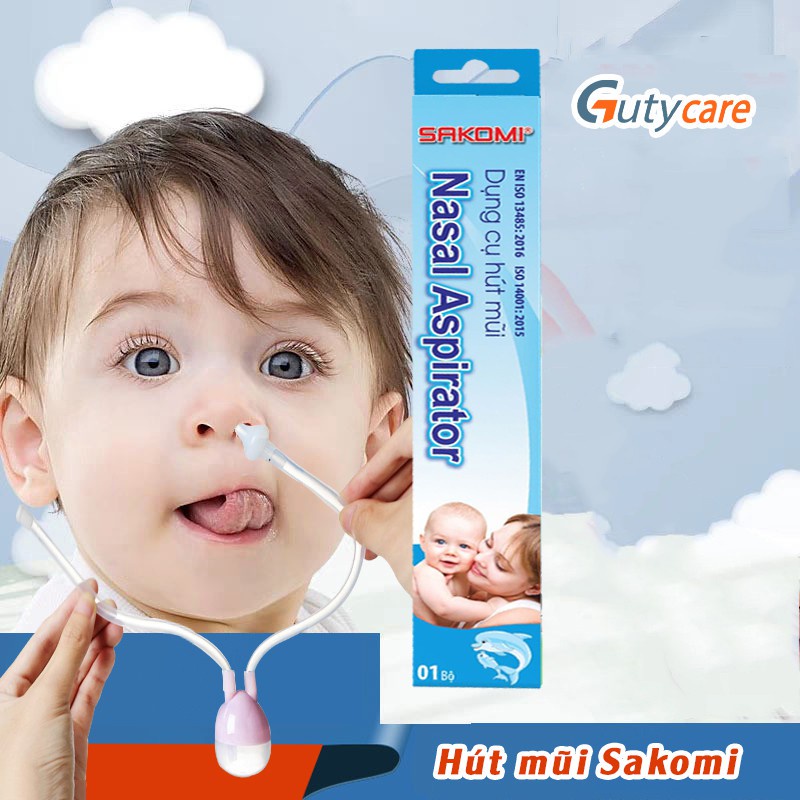 Dụng Cụ Hút Mũi Cho Bé (Ống Hút Mũi Dây 2 đầu) Nasal Aspirator SAKOMI (An Toàn Với Trẻ Sơ Sinh)