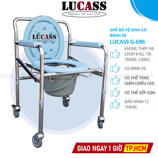 Ghế Bô Vệ Sinh Có Bánh Xe Lucass G-696 (G696)