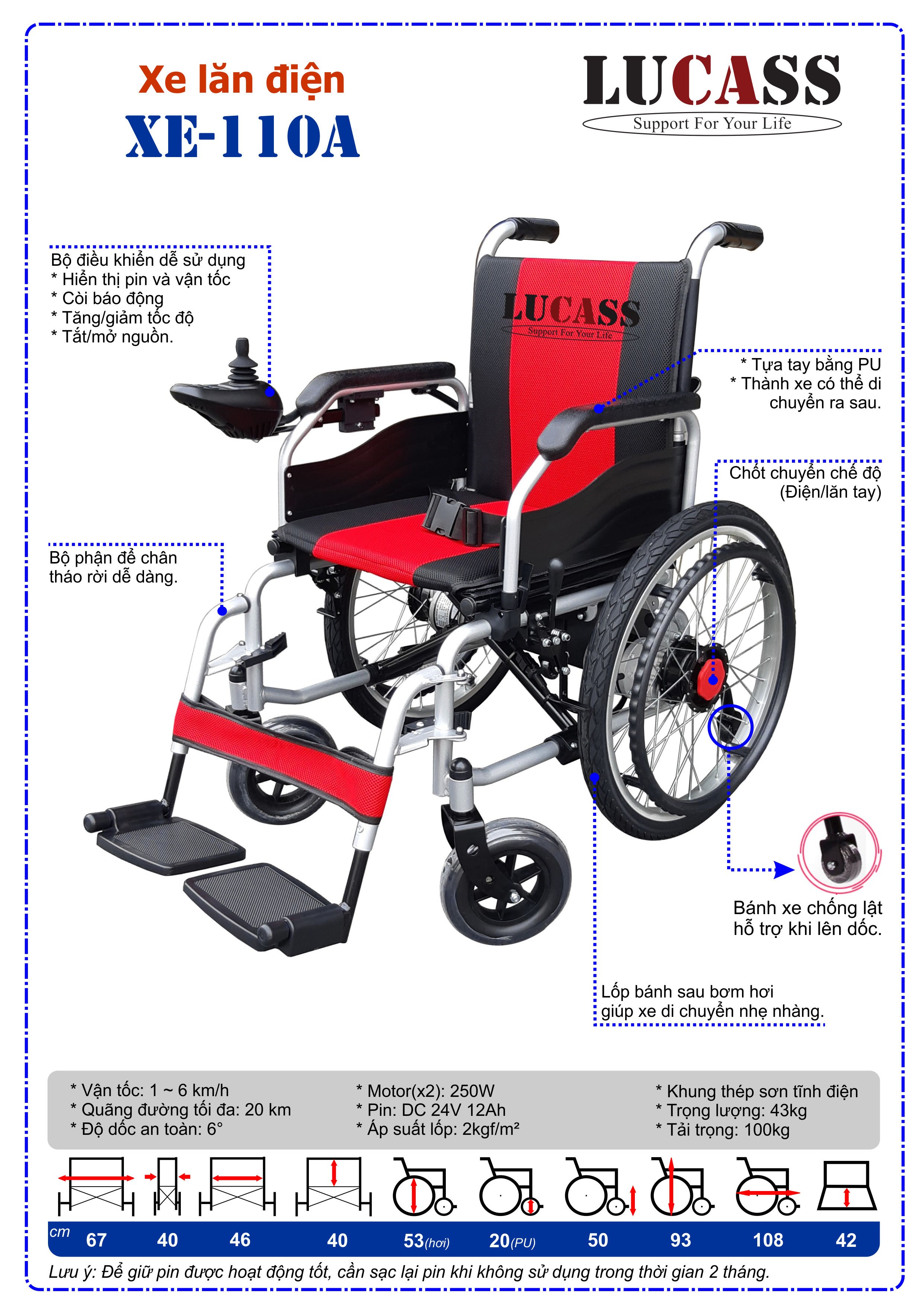 Xe Lăn Điện Lucass XE-110A