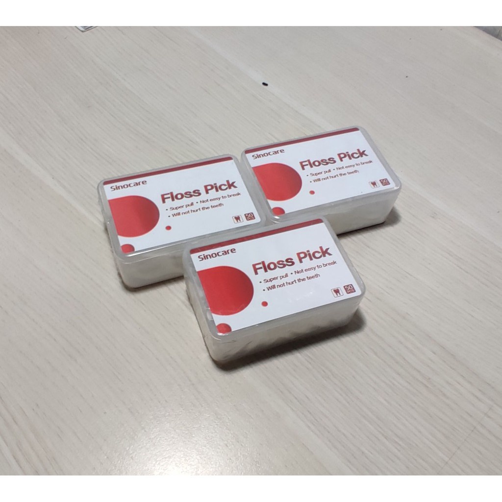 Hộp Tăm Chỉ Kẽ Răng Sinocare Floss Pick (Hộp 50 Cây)