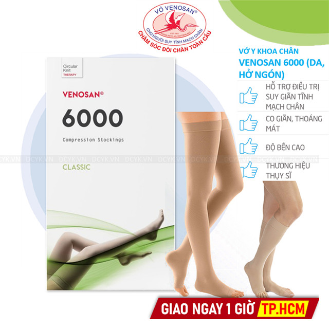 Vớ Y Khoa Venosan 6000 (Màu Da - Hở Ngón)