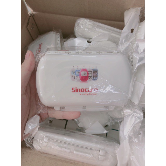 Hộp Chia Thuốc 6 Ngăn Sinocare, Chữ Nhật 6 Ngăn Nhựa Cao Cấp