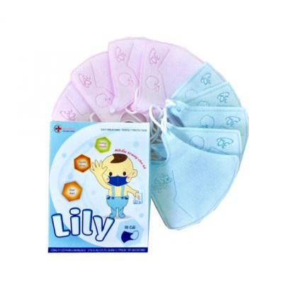 Khẩu Trang 3D Em Bé Lily Liworldco (Hộp 10 cái)