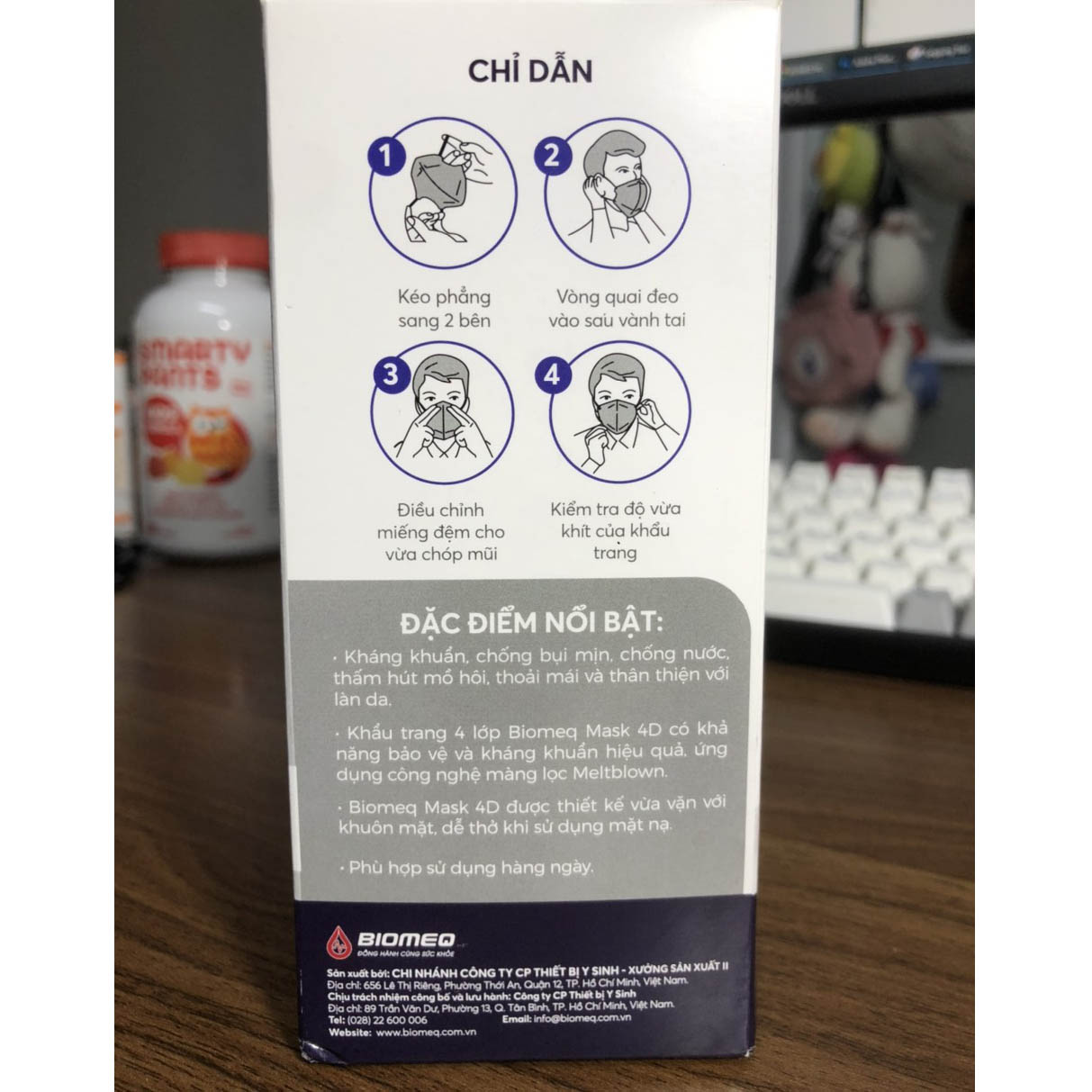 Khẩu Trang 4D Biomeq 4DMASK 4 Lớp (Hộp 20 Cái)