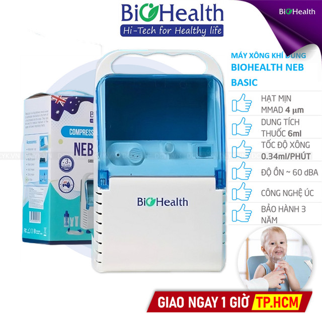 Máy Xông Khí Dung Mũi Họng Biohealth Neb Basic (Úc)