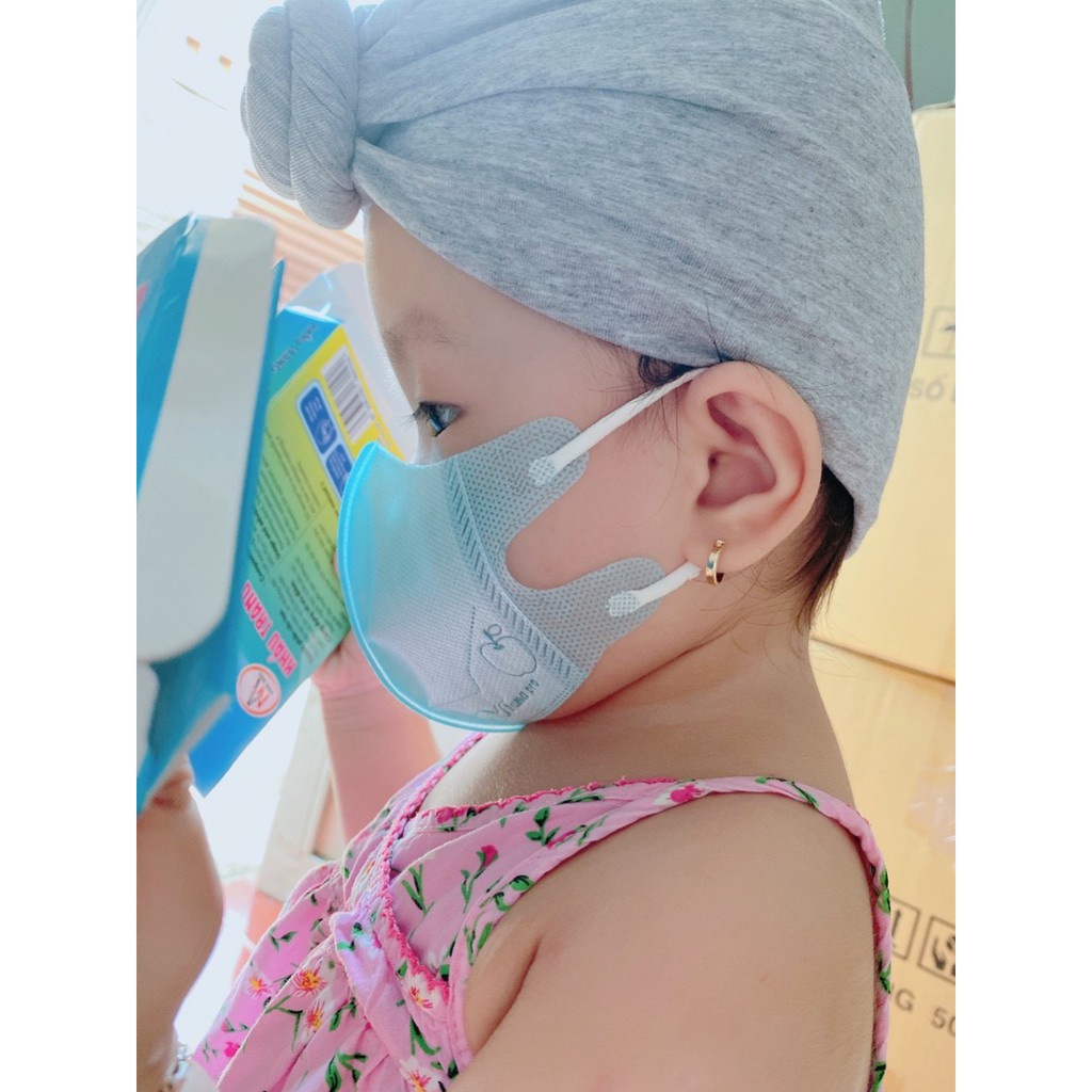 Khẩu Trang 5D Trẻ Em Famapro 5D 3 lớp kháng khuẩn cho bé