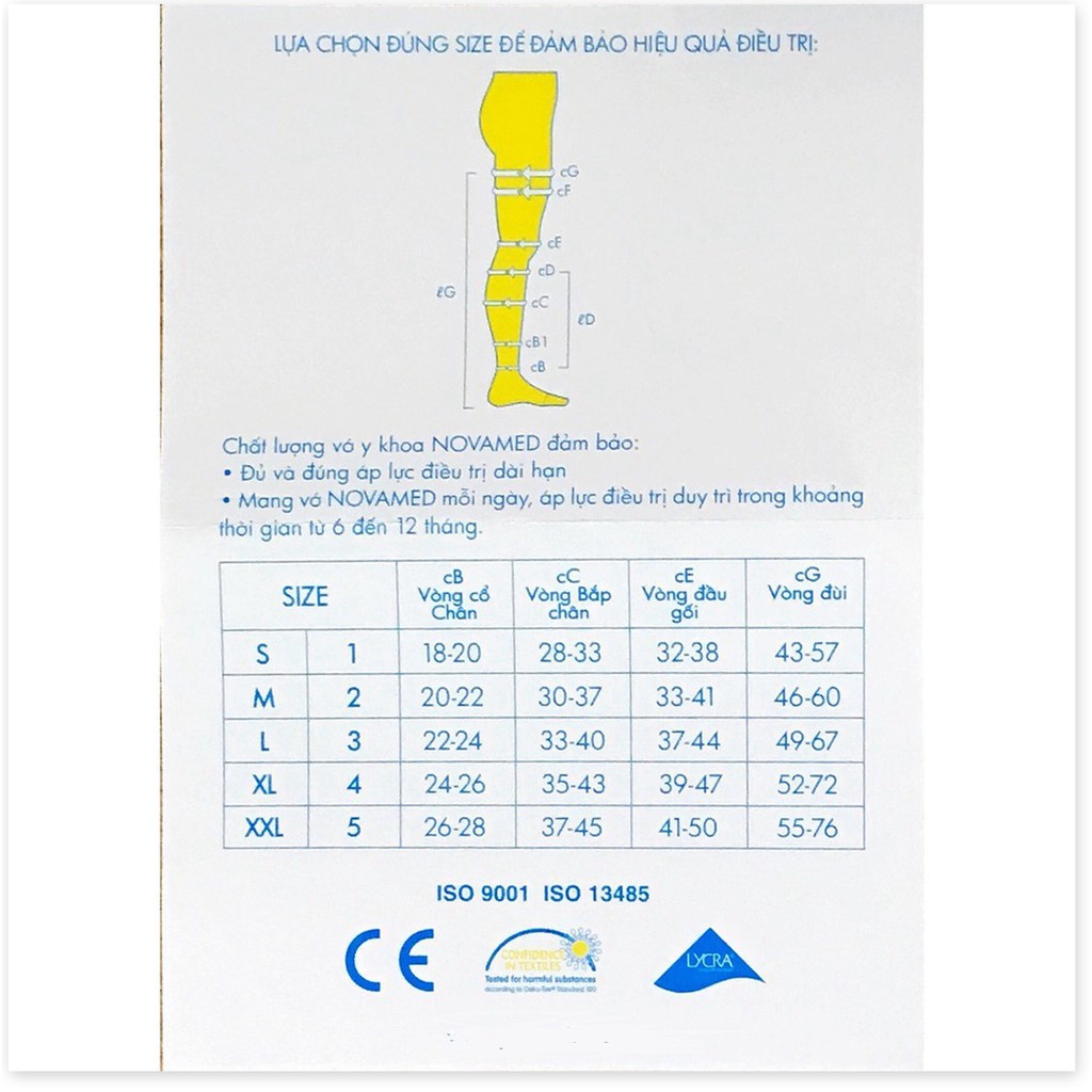 Vớ Y Khoa Đầu Gối Novamed (Thỗ Nhỹ Kỳ)
