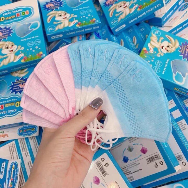 Khẩu Trang 3D Em Bé Tulips 3D Smart Kid (Hộp 10 cái)