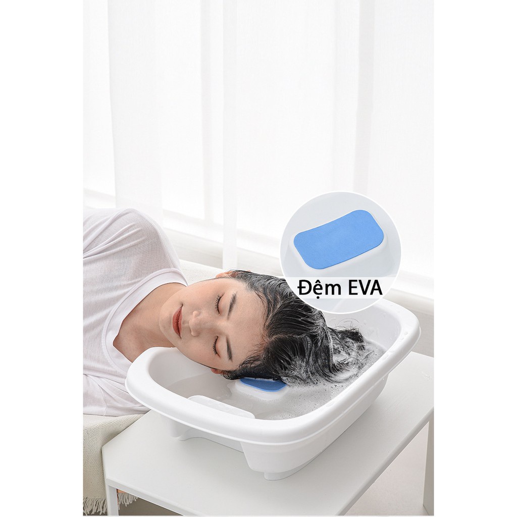 Chậu Gội Đầu Tại Giường Cao Cấp (Lót EVA + Ca + Lược Gội)