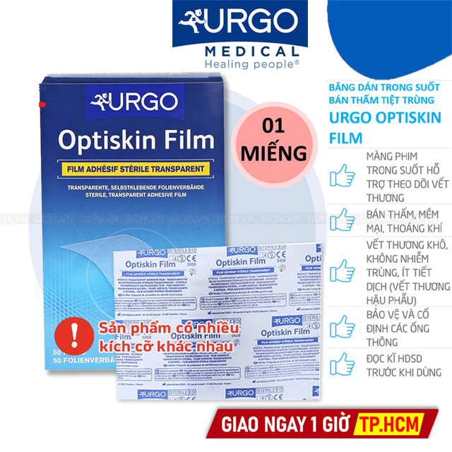 Băng Vô Trùng Trong Suốt Bán Thấm Có Keo Urgo OPTISKIN FILM