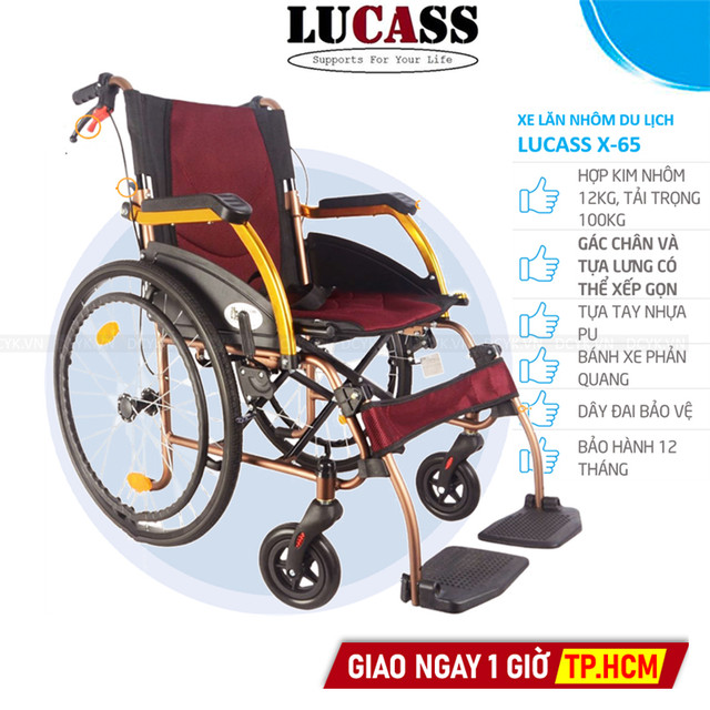 Xe Lăn Tay Nhôm Du Lịch Lucass X-65 (X65)